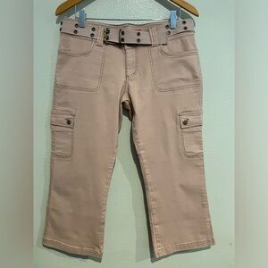 Dust Pink wide leg crop pants with belt. !It Jeans Size 11/12